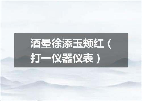 酒晕徐添玉颊红（打一仪器仪表）