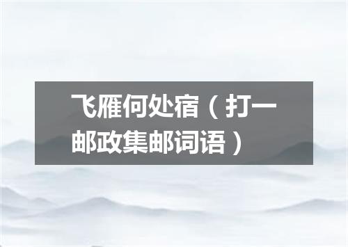 飞雁何处宿（打一邮政集邮词语）