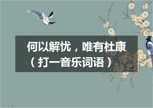 何以解忧，唯有杜康（打一音乐词语）