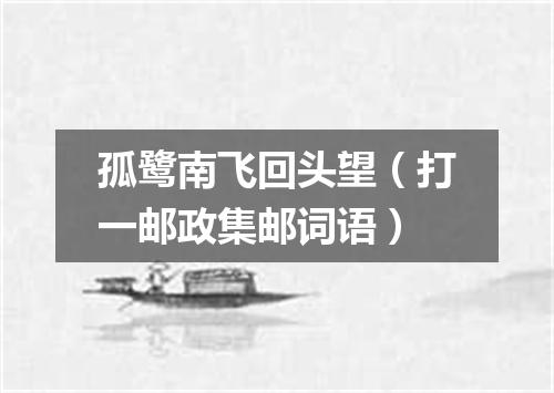 孤鹭南飞回头望（打一邮政集邮词语）