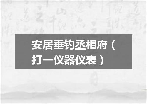 安居垂钓丞相府（打一仪器仪表）