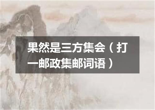 果然是三方集会（打一邮政集邮词语）