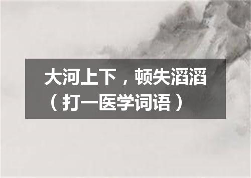 大河上下，顿失滔滔（打一医学词语）
