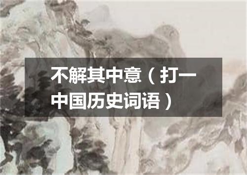 不解其中意（打一中国历史词语）