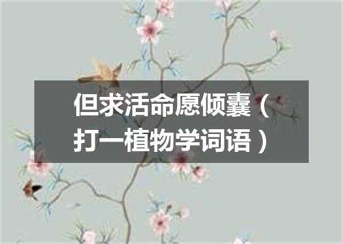 但求活命愿倾囊（打一植物学词语）