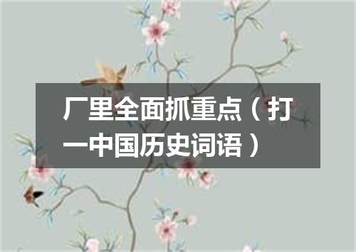 厂里全面抓重点（打一中国历史词语）