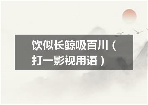 饮似长鲸吸百川（打一影视用语）