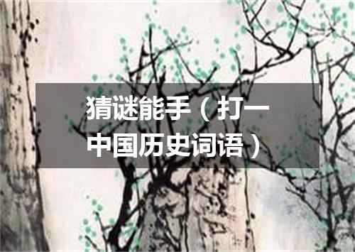 猜谜能手（打一中国历史词语）