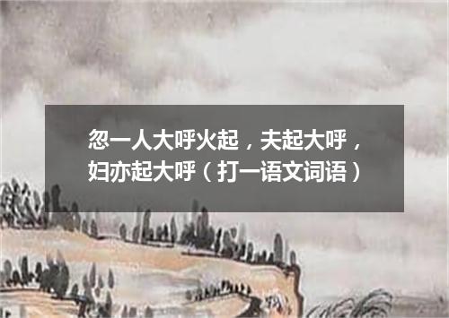 忽一人大呼火起，夫起大呼，妇亦起大呼（打一语文词语）