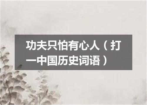 功夫只怕有心人（打一中国历史词语）