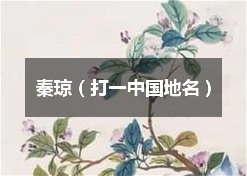 秦琼（打一中国地名）