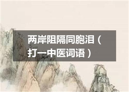 两岸阻隔同胞泪（打一中医词语）