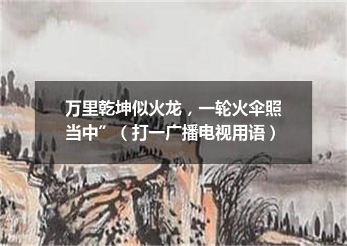 万里乾坤似火龙，一轮火伞照当中”（打一广播电视用语）