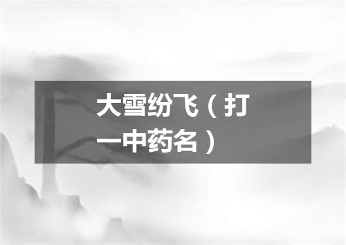 大雪纷飞（打一中药名）