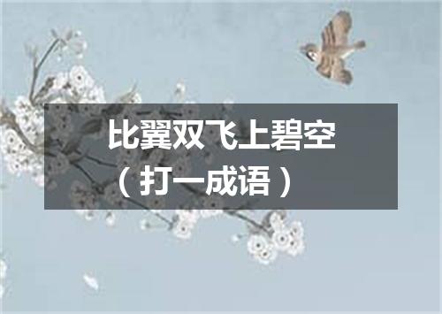 比翼双飞上碧空（打一成语）