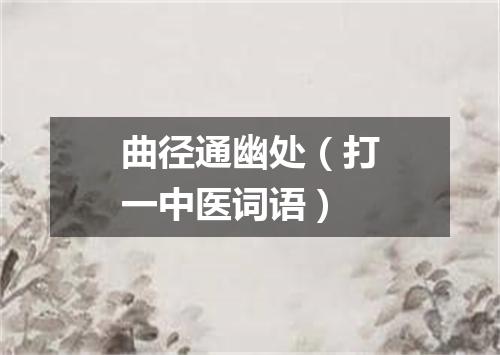 曲径通幽处（打一中医词语）