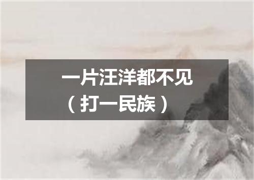 一片汪洋都不见（打一民族）