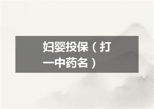 妇婴投保（打一中药名）