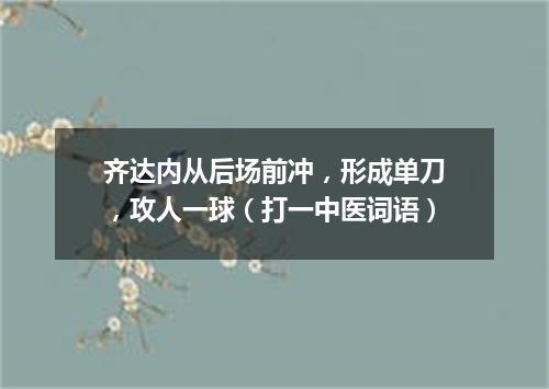 齐达内从后场前冲，形成单刀，攻人一球（打一中医词语）