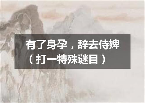 有了身孕，辞去侍婢（打一特殊谜目）