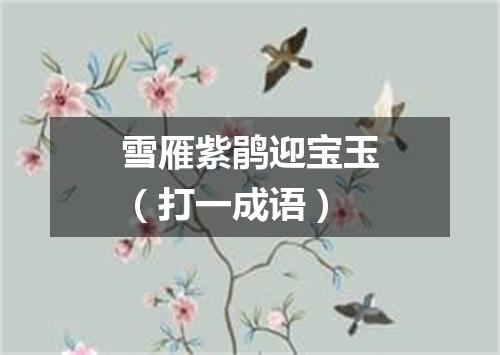 雪雁紫鹃迎宝玉（打一成语）
