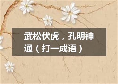 武松伏虎，孔明神通（打一成语）