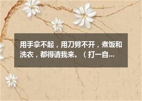 用手拿不起，用刀劈不开，煮饭和洗衣，都得请我来。（打一自然物）