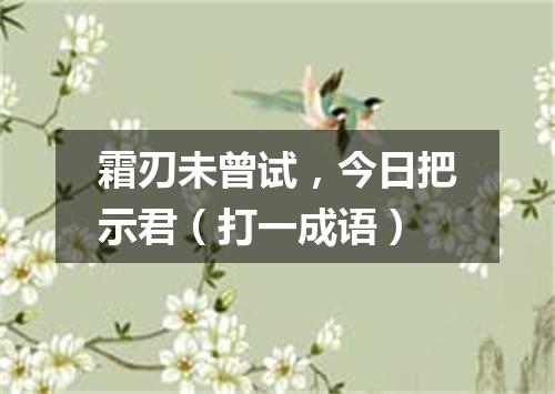 霜刃未曾试，今日把示君（打一成语）