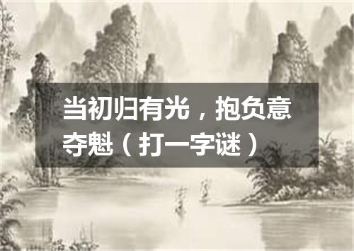 当初归有光，抱负意夺魁（打一字谜）