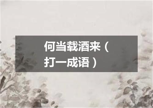 何当载酒来（打一成语）