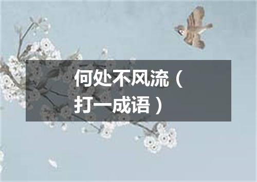 何处不风流（打一成语）