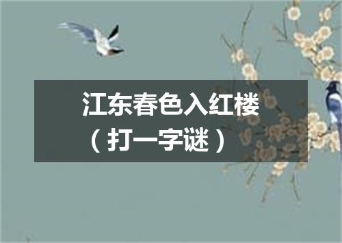 江东春色入红楼（打一字谜）