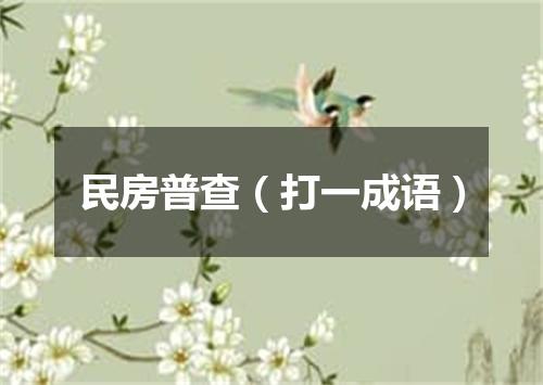 民房普查（打一成语）