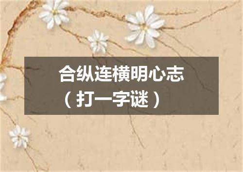 合纵连横明心志（打一字谜）
