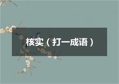 核实（打一成语）