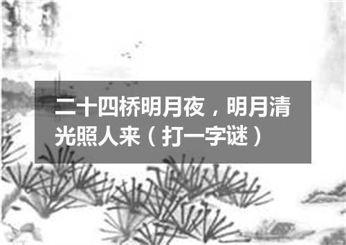 二十四桥明月夜，明月清光照人来（打一字谜）
