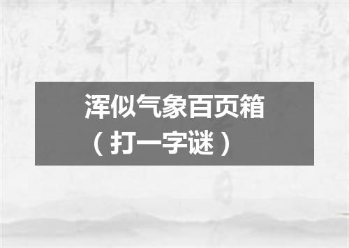 浑似气象百页箱（打一字谜）