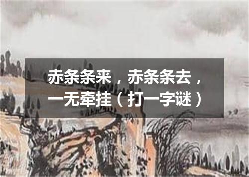 赤条条来，赤条条去，一无牵挂（打一字谜）