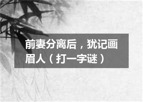 前妻分离后，犹记画眉人（打一字谜）