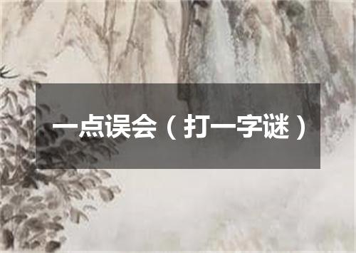 一点误会（打一字谜）