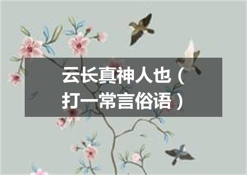 云长真神人也（打一常言俗语）