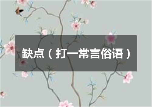 缺点（打一常言俗语）