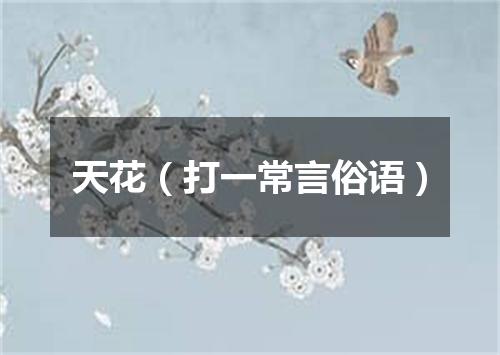 天花（打一常言俗语）