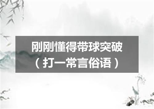 刚刚懂得带球突破（打一常言俗语）