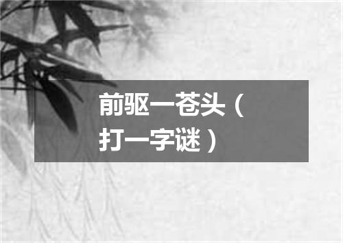 前驱一苍头（打一字谜）