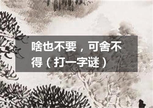 啥也不要，可舍不得（打一字谜）