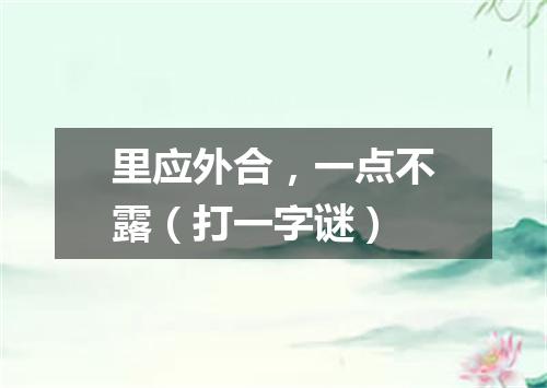 里应外合，一点不露（打一字谜）