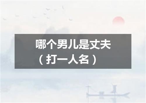 哪个男儿是丈夫（打一人名）