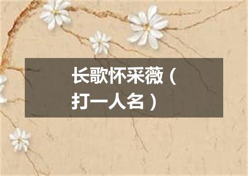 长歌怀采薇（打一人名）
