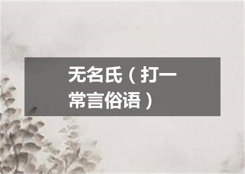 无名氏（打一常言俗语）
